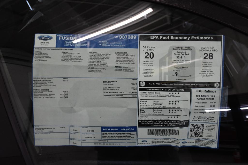 2012 Ford Fusion 4 door