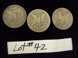 LOT OF 3 MORGAN SILVER DOLLARS - MULTIPLY YOUR BID BY 3