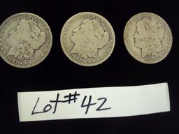 LOT OF 3 MORGAN SILVER DOLLARS - MULTIPLY YOUR BID BY 3