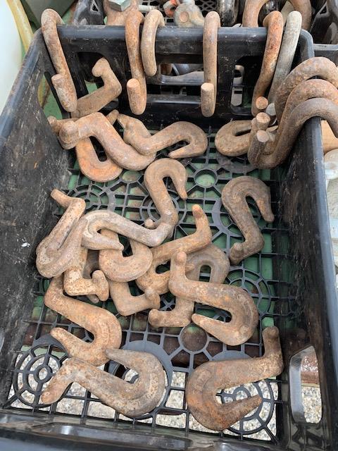 large lot of chain hooks
