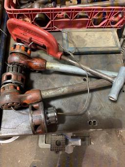 Lot of pipe threading tools