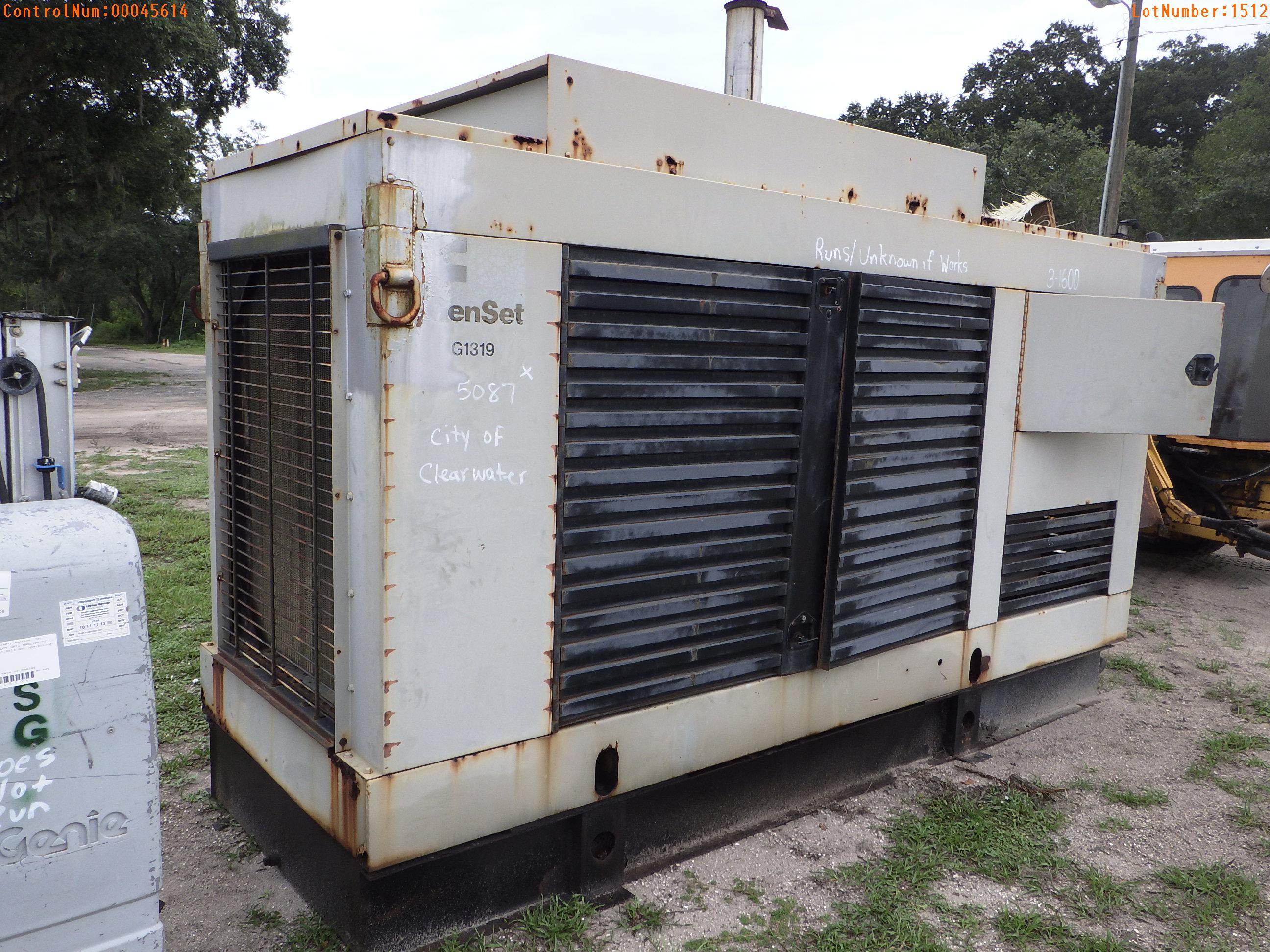 8-01512 (Equip.-Generator)  Seller: Gov-City Of Clearwater AC-GEN NT855084 200KW