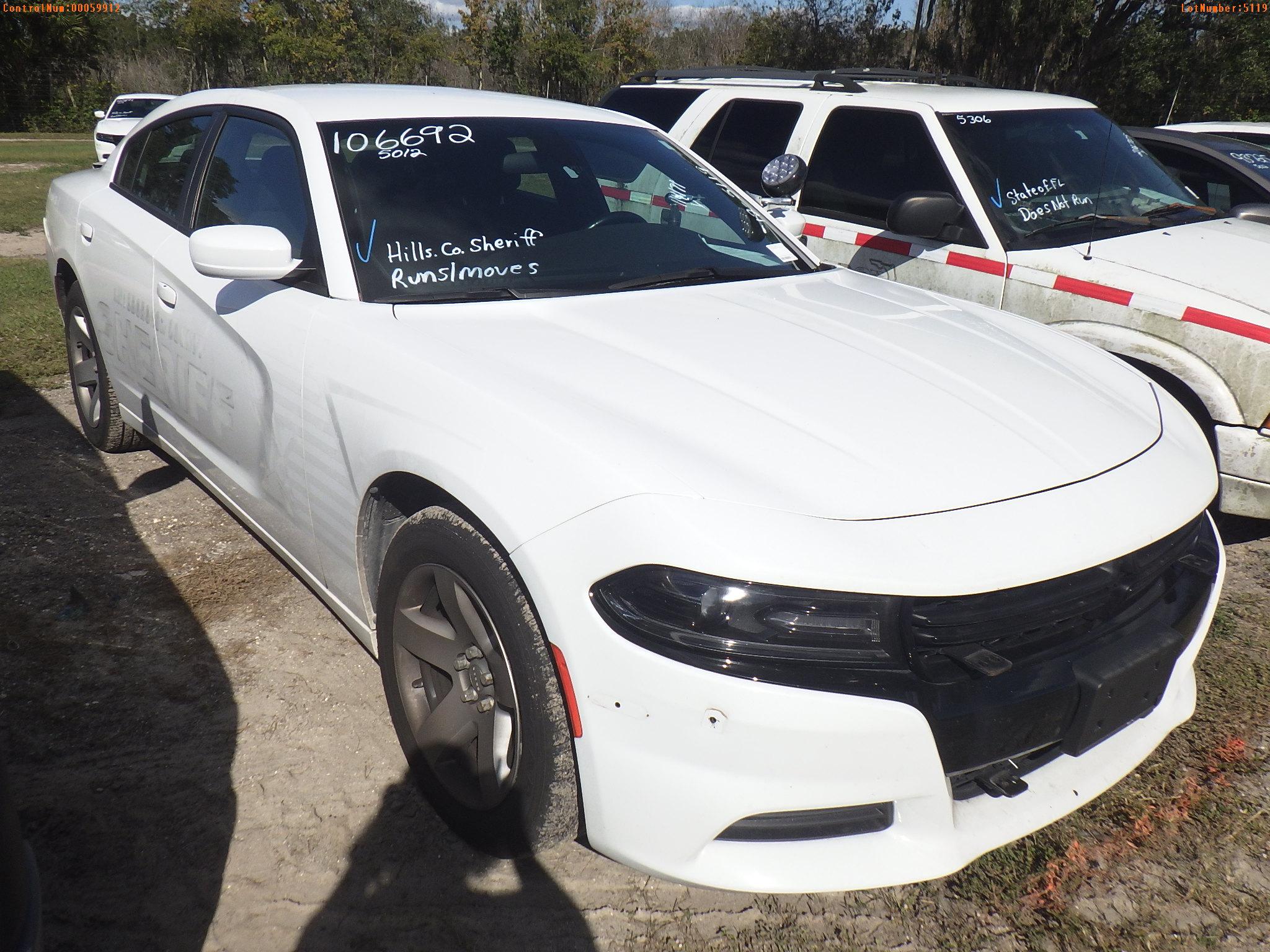12-05119 (Cars-Sedan 4D)  Seller: Gov-Hillsborough County Sheriffs 2020 DODG CHA