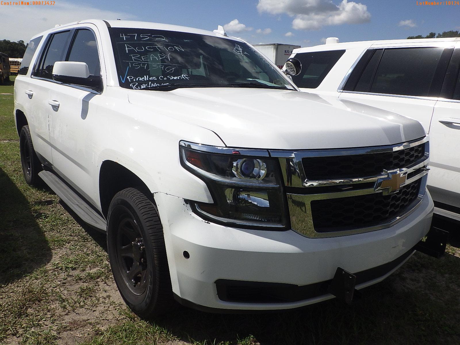 8-10124 (Cars-SUV 4D)  Seller: Gov-Pinellas County Sheriffs Ofc 2015 CHEV TAHOE
