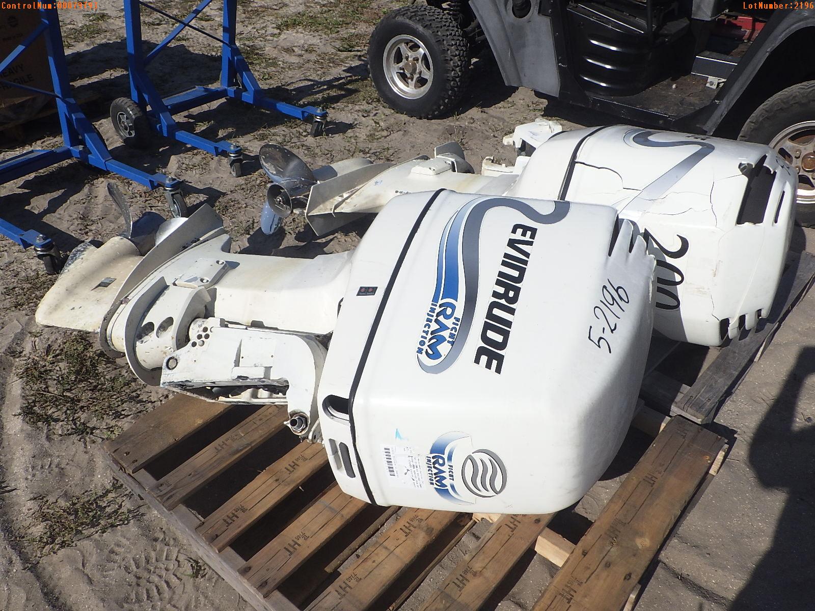 5-02196 (Equip.-Boat engine)  Seller:Private/Dealer (2) EVINRUDE 200HP OUTBOARD