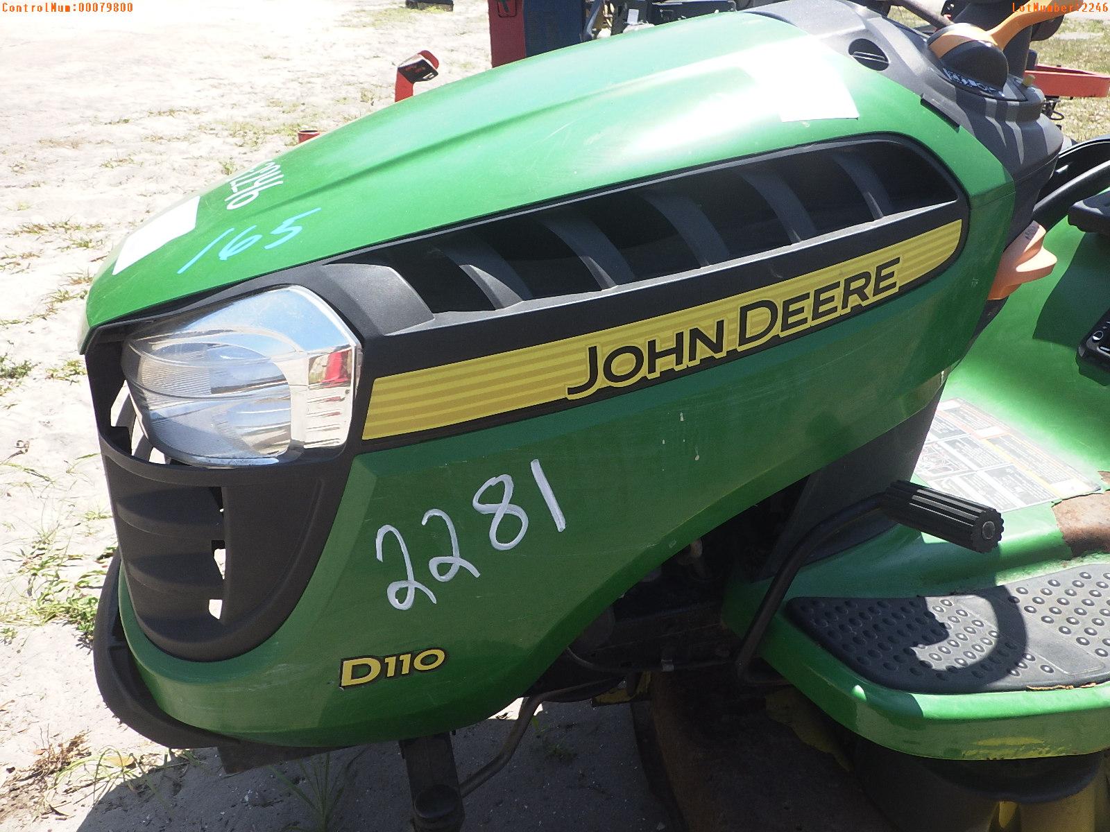 5-02246 (Equip.-Mower)  Seller:Private/Dealer JOHN DEERE D110 RIDING LAWN MOWER