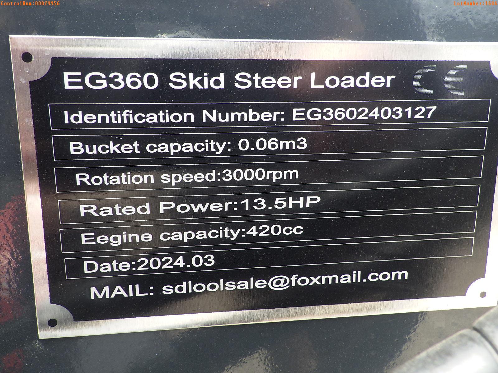 5-01686 (Equip.-Loader skid steer)  Seller:Private/Dealer EGN EG360 WALK BEHIND
