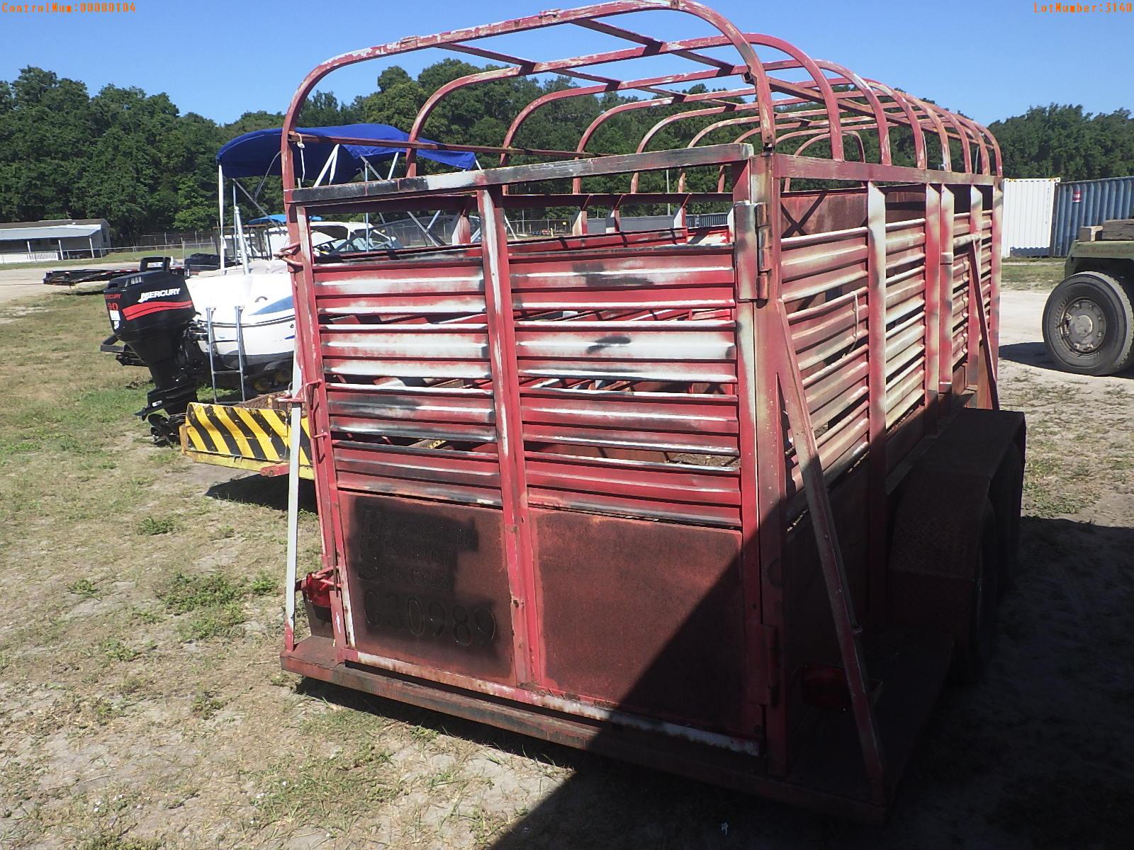 5-03140 (Trailers-Livestock)  Seller: Gov-Hillsborough County School 1986 BRAN T