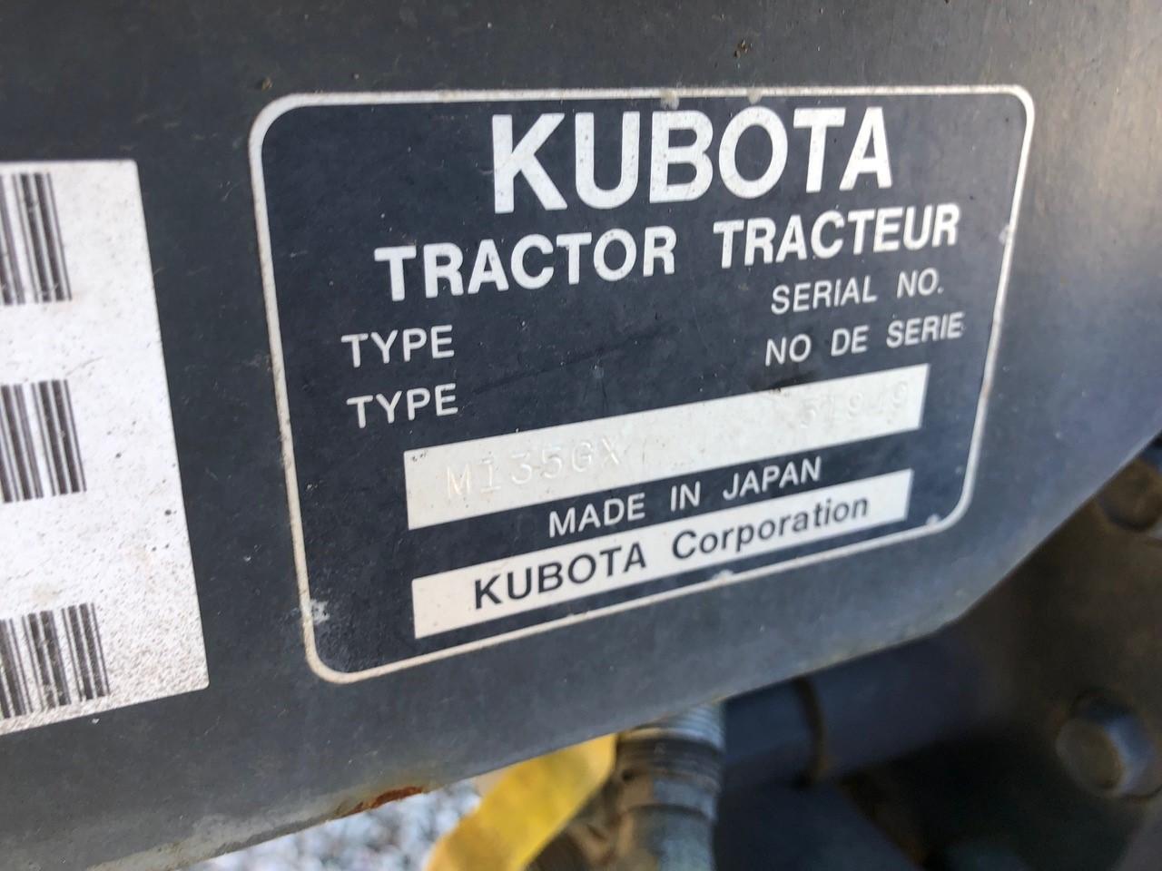 2013 Kubota M135GX 4WD Aggricultural Tractor