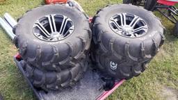4 Pirelli Mudweiser AT27x12-12 Tires with SS Wheels