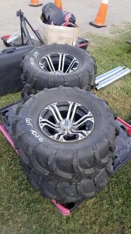 4 Pirelli Mudweiser AT27x12-12 Tires with SS Wheels