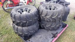 4 Pirelli Mudweiser AT27x12-12 Tires with SS Wheels