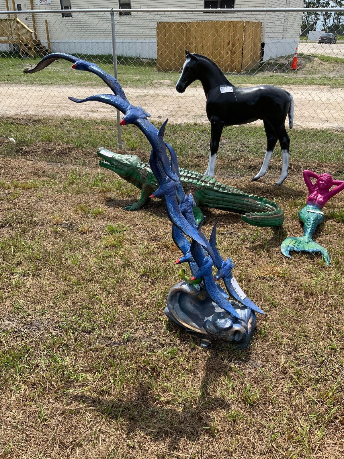 Blue bird statue