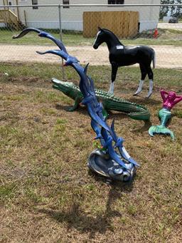 Blue bird statue