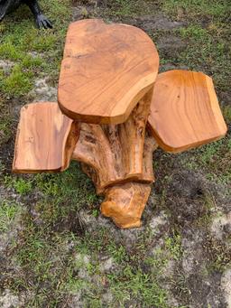 Small Teak Wood Table w/ Seats