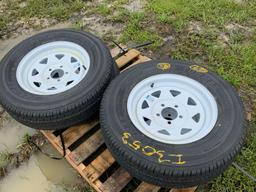 4 Unused Trailer Tires and Wheels