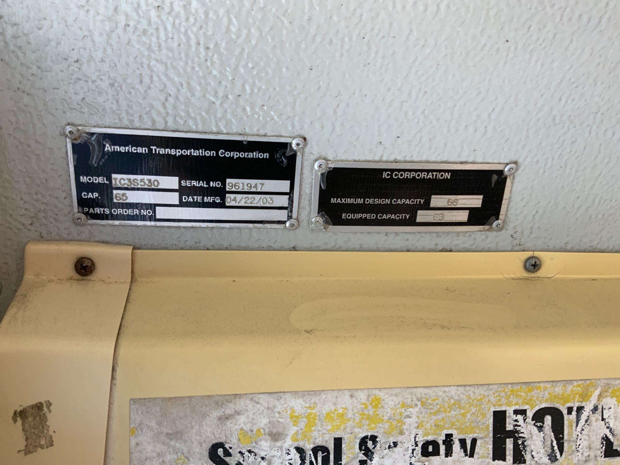 2004 IC Corporation 3000IC 66 Passenger Bus