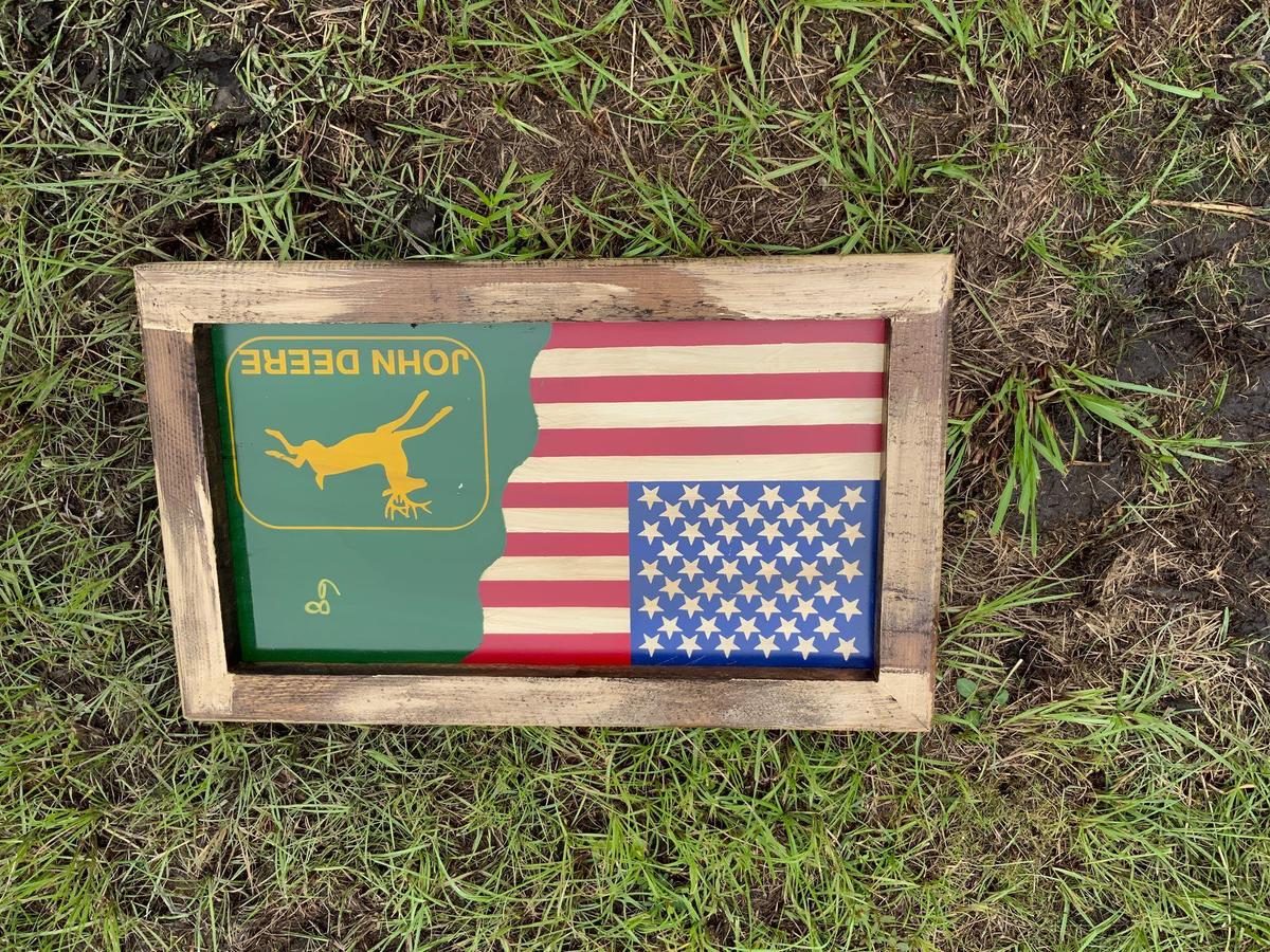 John Deere American Flag Sign