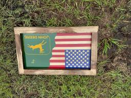 John Deere American Flag Sign