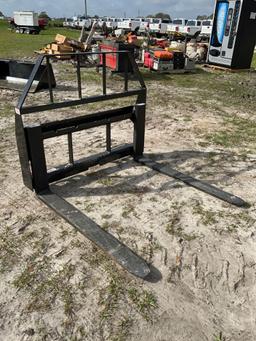 Unused Kivel 42in 2,000lb Skid Steer Forks and Frame