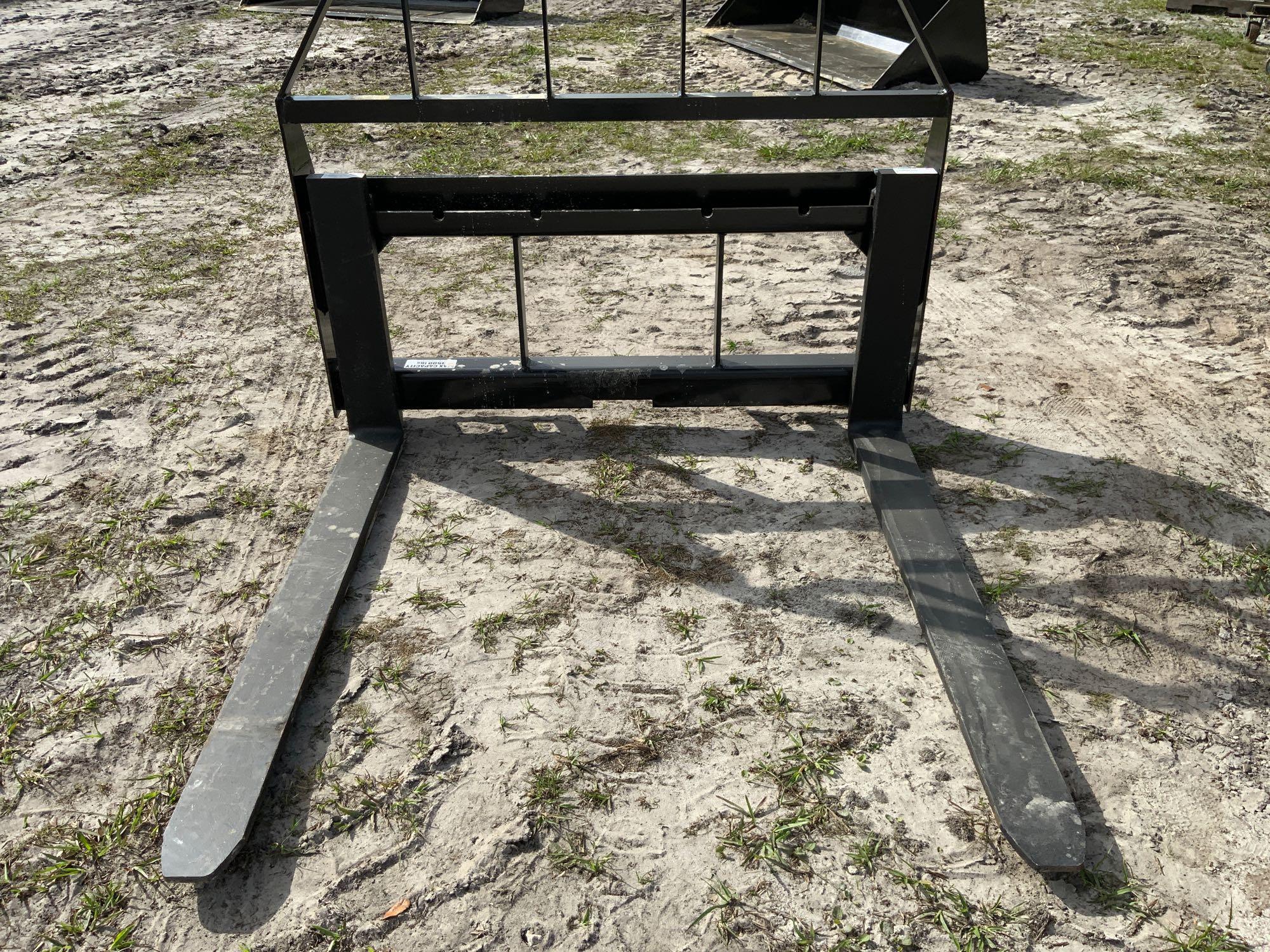 Unused Kivel 42in 2,000lb Skid Steer Forks and Frame