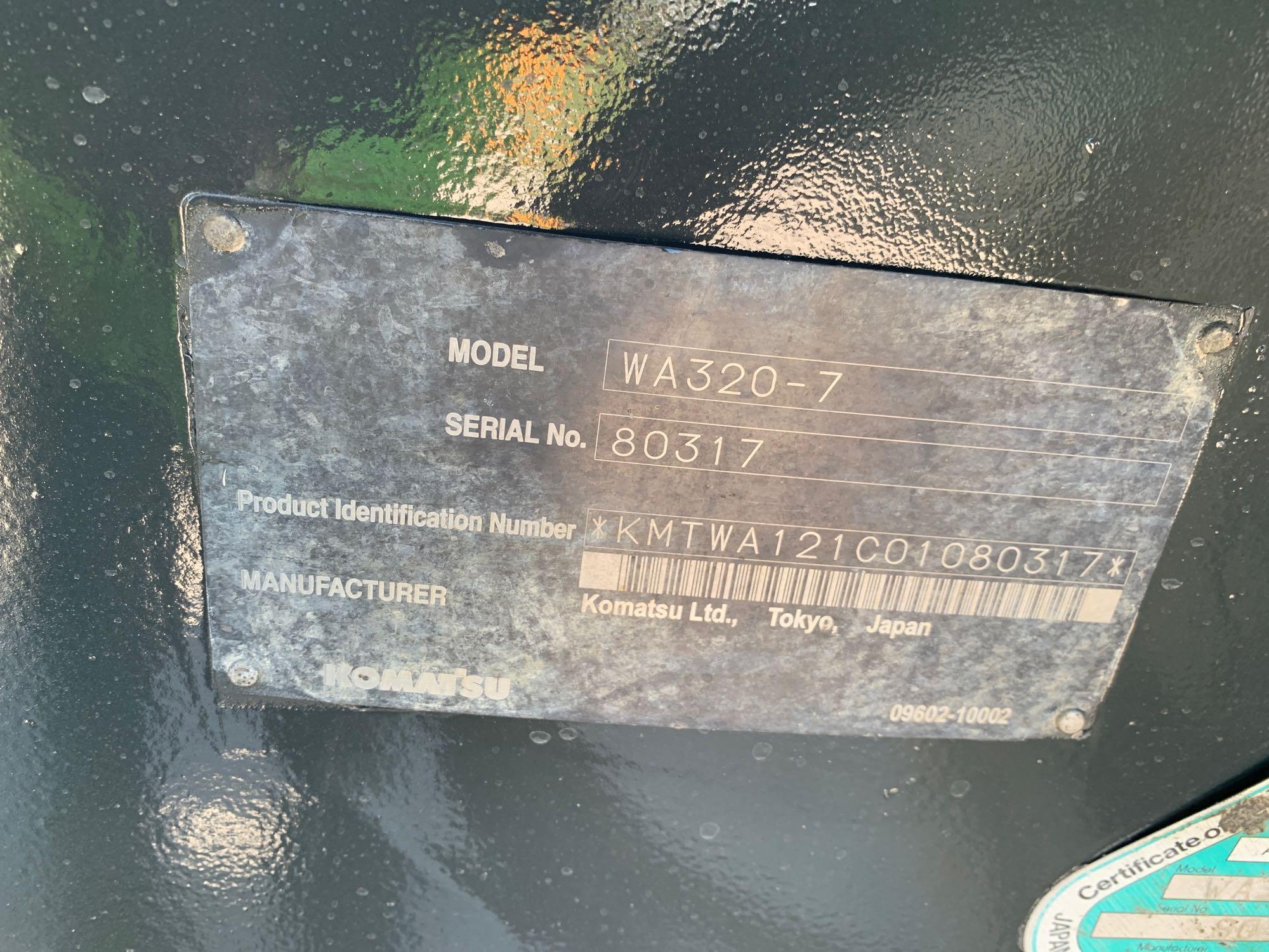 2014 Komatsu WA320-7 Articulated Wheel Loader