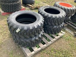 Four Unused 10-16.5 Skid Steer Tires