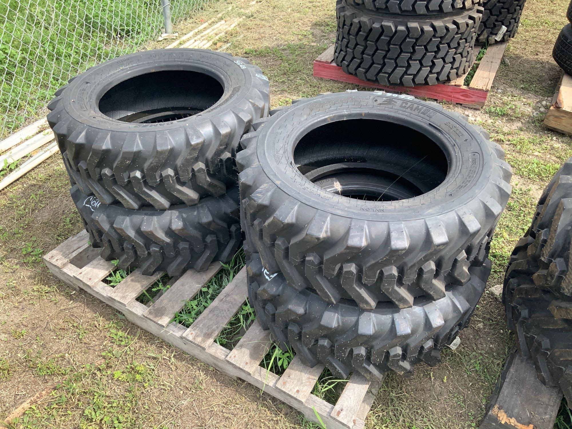 Four Unused 10-16.5 Skid Steer Tires