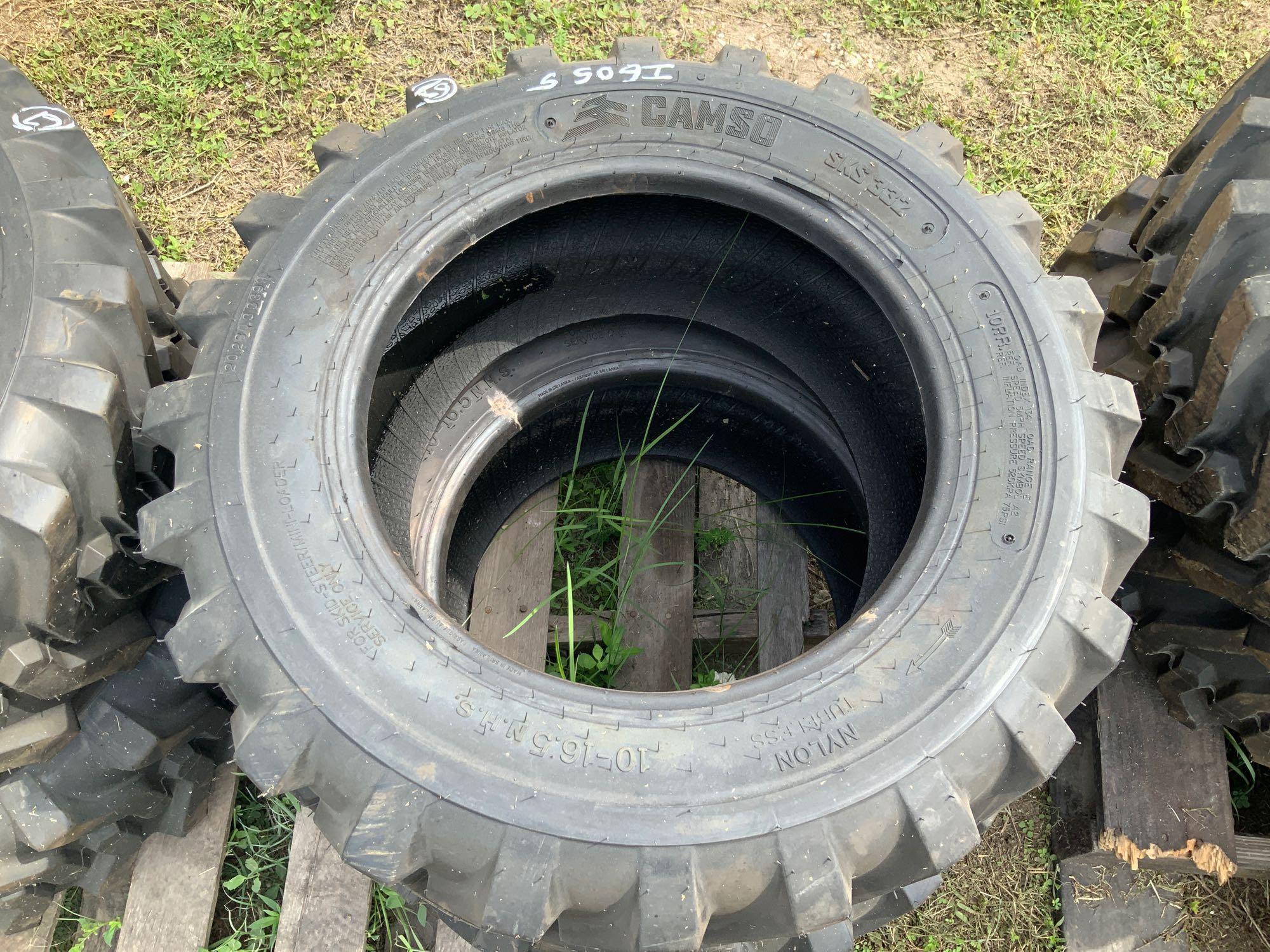 Four Unused 10-16.5 Skid Steer Tires
