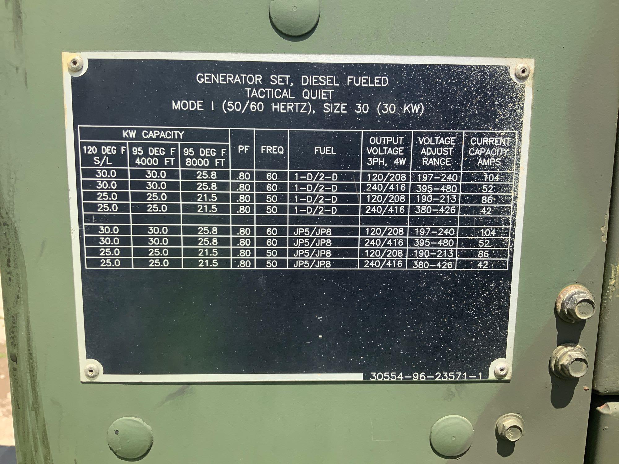 2006 MEP-805B 30KW Military Towable Diesel Generator