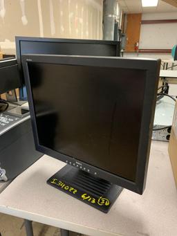 Misc Electronics (3 Dock Sta, Box of Misc, 2 Monitors, 2 Monitor Stands, 4 Printer/Scanners,