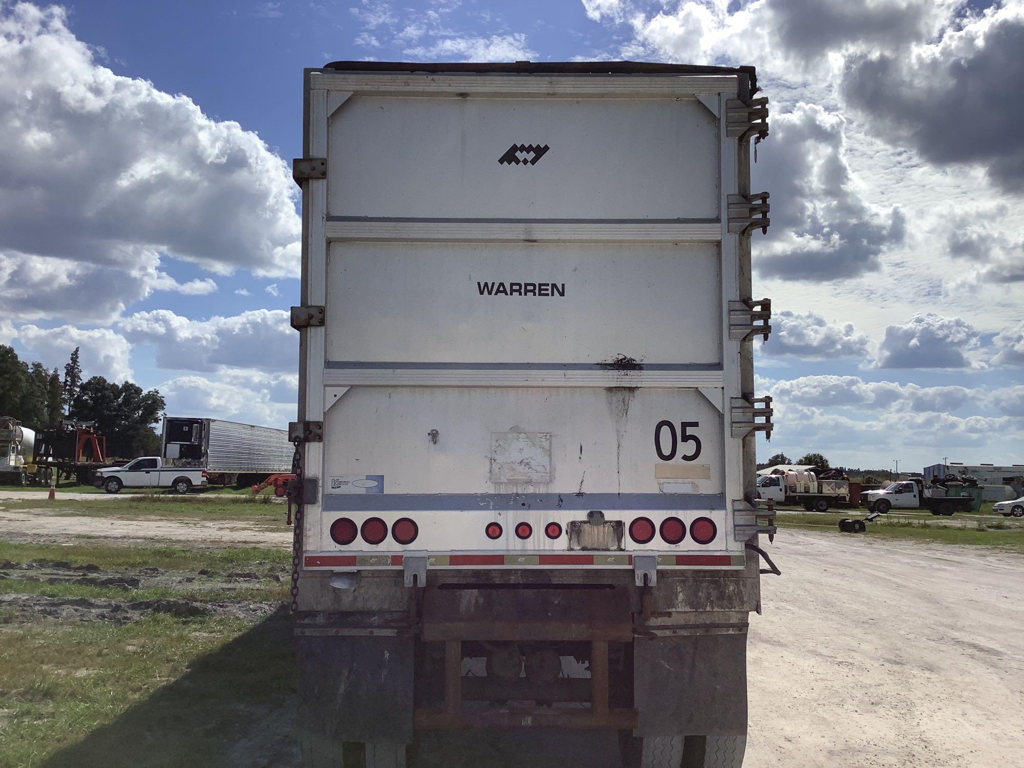 2010 Warren WHDT-4848-2-AS 48ft Walking Floor T/A Refuse Trailer