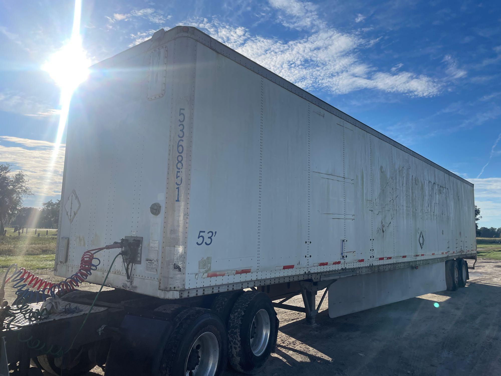 2000 Wabash 53ft T/A Box Van Semi Trailer