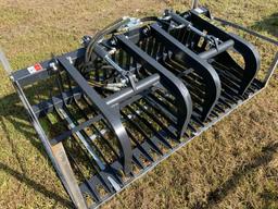 Unused 72in JCT Skid Steer Dual-Cylinder Rock Grapple Bucket
