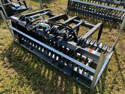 Unused 72in JCT Skid Steer Dual-Cylinder Rock Grapple Bucket