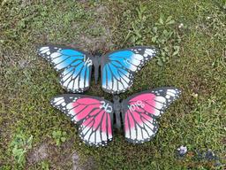Set of Two Metal Butterflies Wall Art