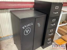 Small Square Table, Cabinet and File Cabinet
