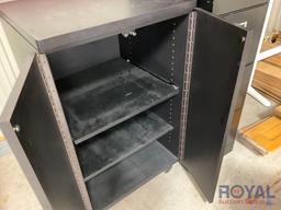 Small Square Table, Cabinet and File Cabinet