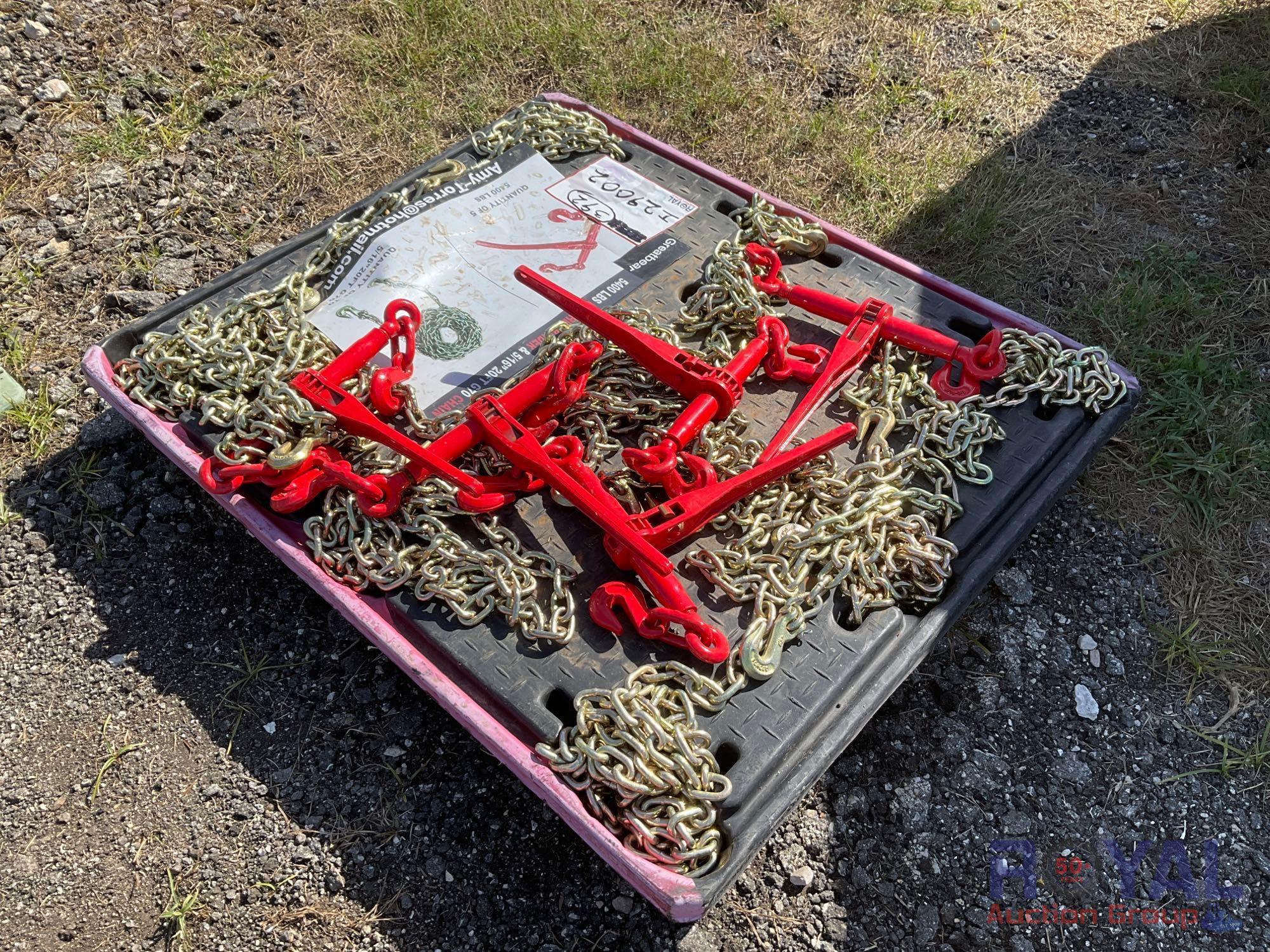 5,400 lbs. Ratchet Binders and 5/16 20 ft. G70 Chains