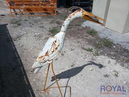 Egret with Fish Yard Art