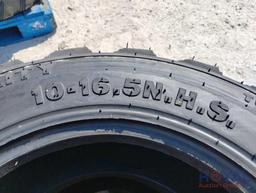 One Set of 4 10-16.5 Skid Steer Tires