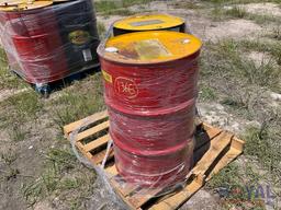 Two 55 Gallon Drums Of Oil (1 SAE 30, 1 Light Lubricant)