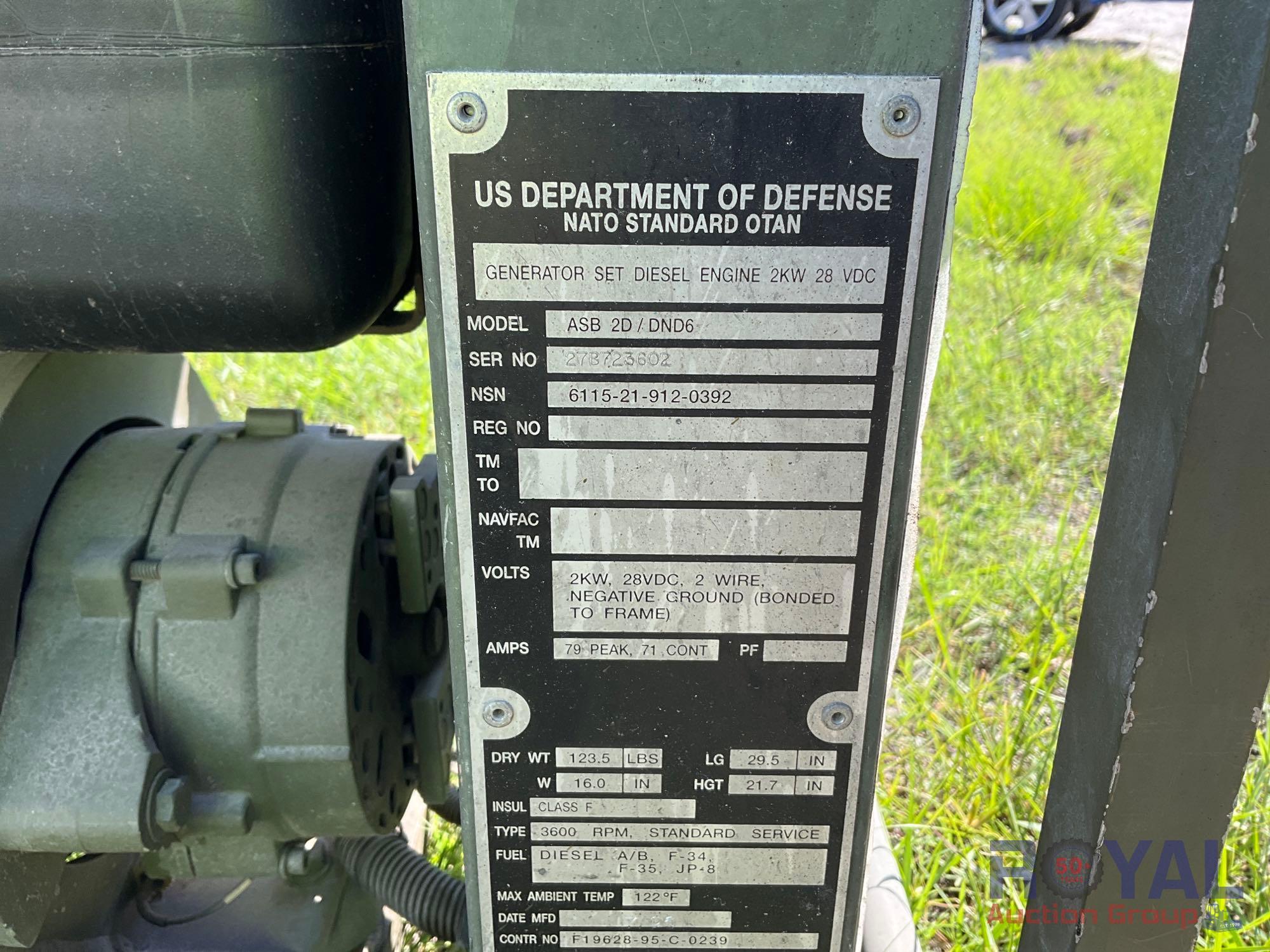 US Department Of Defense Diesel Generator 2KW