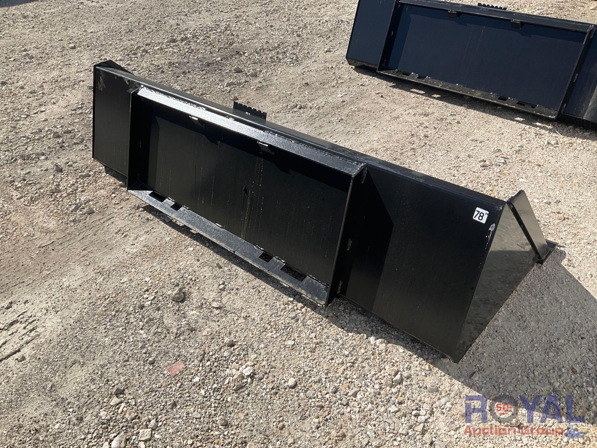 2023 78in Skid Steer Bucket Attachment