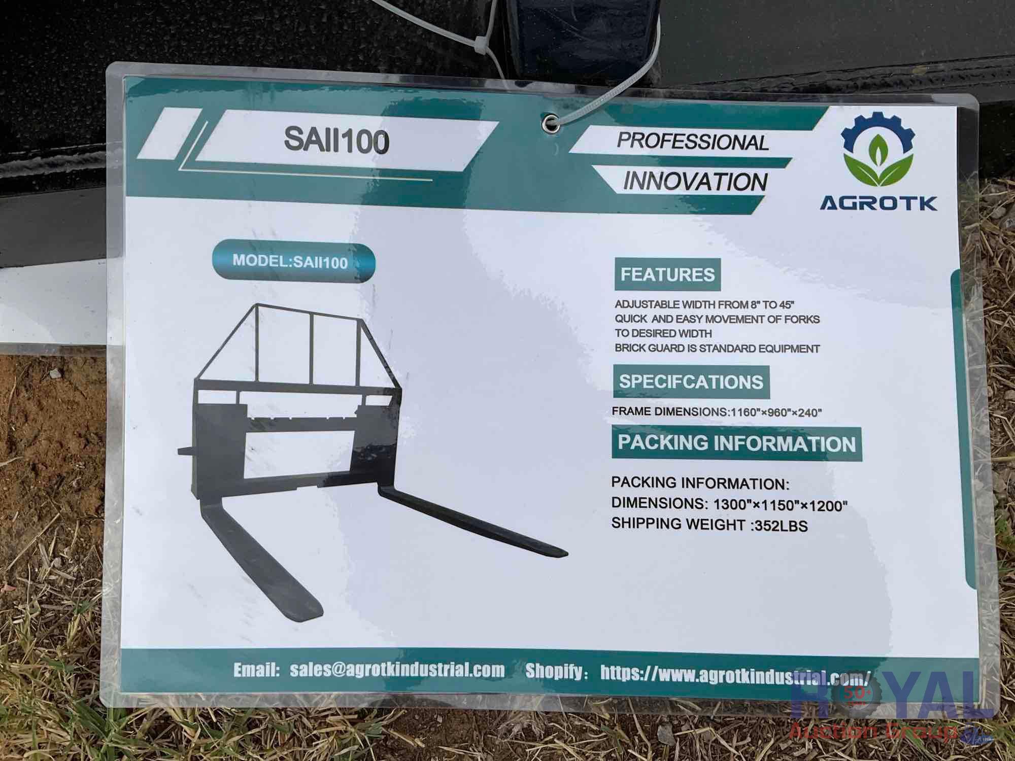 2023 Heavy Duty 48in Skid Steer Fork Attachment
