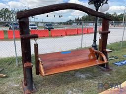 Solid Teak Wood Bench Swing