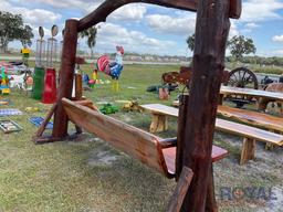 Solid Teak Wood Bench Swing
