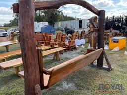 Solid Teak Wood Bench Swing