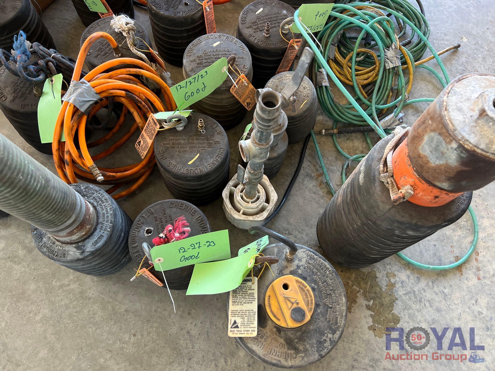 Lot of Misc Pipe Ball Plugs and Air Hoses