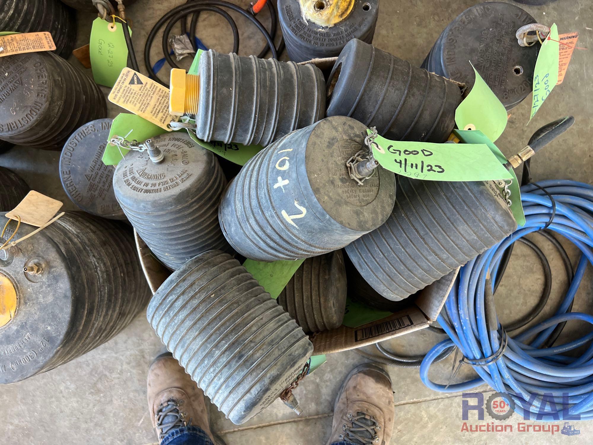 Lot of Misc Pipe Ball Plugs and Air Hoses